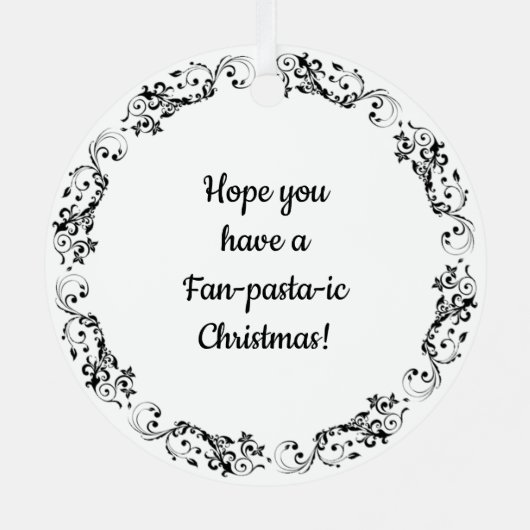 スパゲティおもしろいガグギフトフードクリスマス メタルオーナメント (裏面)
