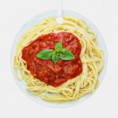 スパゲティおもしろいガグギフトフードクリスマス メタルオーナメント (正面)