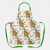 スパゲティおもしろいクリスマスツリーDelizioso Natale! エプロン (正面)