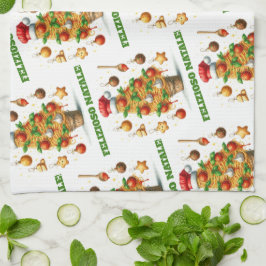 スパゲティおもしろいクリスマスツリーDelizioso Natale! キッチンタオル