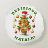 スパゲティおもしろいクリスマスツリーDelizioso Natale! ラウンドクッション (裏面)