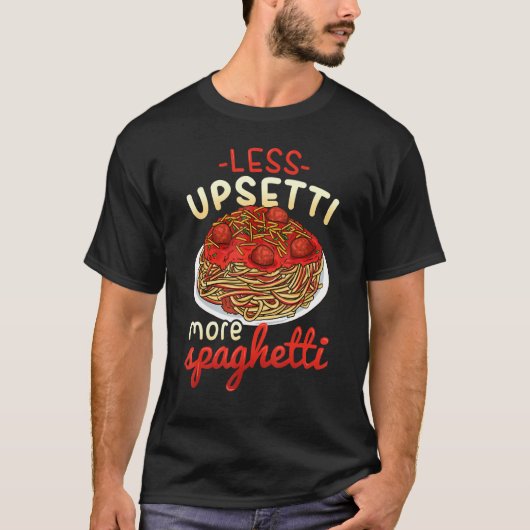 スパゲティおもしろいラバーパスタイタリアンーキュイジーフードF Tシャツ (正面)
