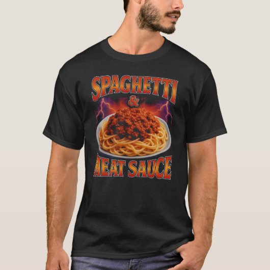 スパゲティお気に入りの食べおもしろい風変わり物90sスパゲティ tシャツ (正面)