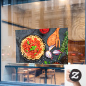 スパゲティイタリアントマトミートソースバジル ウィンドウサイン (カフェ窓)