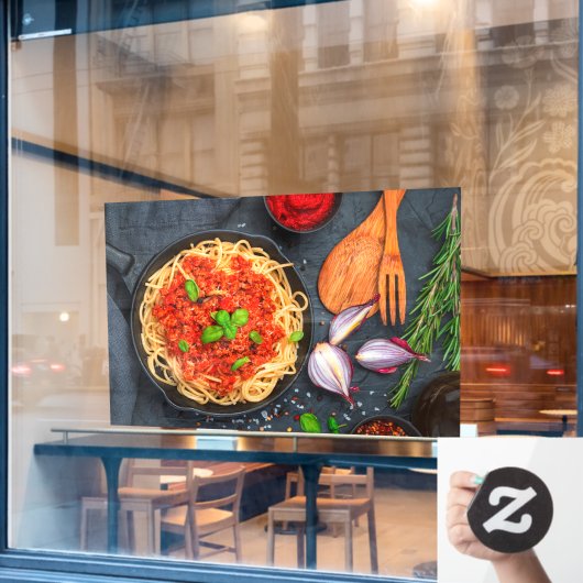 スパゲティイタリアントマトミートソースバジル ウィンドウサイン (カフェ窓)