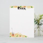 スパゲティイタリアンパスタのディナーのメニューのレターヘッド (スタンド正面)