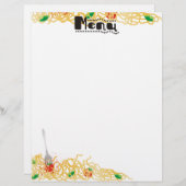 スパゲティイタリアンパスタのディナーのメニューのレターヘッド (正面/裏面)