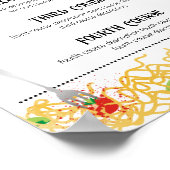 スパゲティイタリアンパスタディナーパーティーケータリングメニュー ポスター (角)