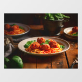 スパゲティイタリアンパスタミートボールトマトソース ウィンドウサイン (シート)