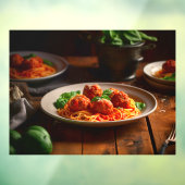 スパゲティイタリアンパスタミートボールトマトソース ウィンドウサイン (シート3)