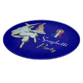 スパゲティイタリアンパーティーキッチン、レストラン、ブルー カッティングボード (角)