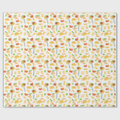 スパゲティカッコいいパーティータイル模様 ラッピングペーパー (フラット)