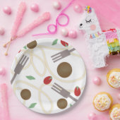 スパゲティカッコいいミートボールパターン ペーパープレート (パーティー)