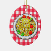 スパゲティパーソナライズされたクリスマス セラミックオーナメント (右)