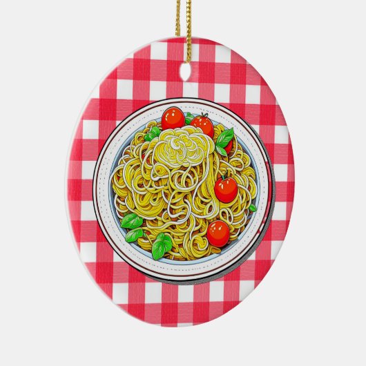 スパゲティパーソナライズされたクリスマス セラミックオーナメント (右)