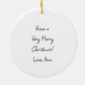 スパゲティパーソナライズされたクリスマス セラミックオーナメント (裏面)