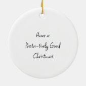 スパゲティパーソナライズされたパンのクリスマス セラミックオーナメント (裏面)