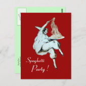 スパゲティパーティーイタリアンキッチンレストランレッド ポストカード (正面/裏面)