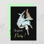 スパゲティパーティーイタリアンキッチン、レストランレシピ インビテーションポストカード (正面/裏面)