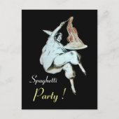 スパゲティパーティーイタリアンキッチン、レストランレシピ インビテーションポストカード (正面)
