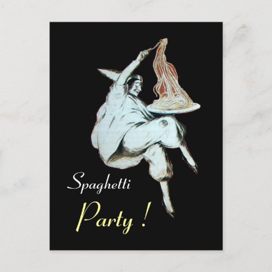 スパゲティパーティーイタリアンキッチン、レストランレシピ インビテーションポストカード (正面)