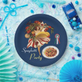 スパゲティパーティーダンス、イタリアンキッチン、トマト ペーパープレート (パーティー)