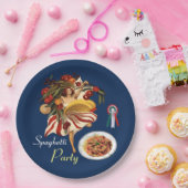 スパゲティパーティーダンス、イタリアンキッチン、トマト ペーパープレート (パーティー)