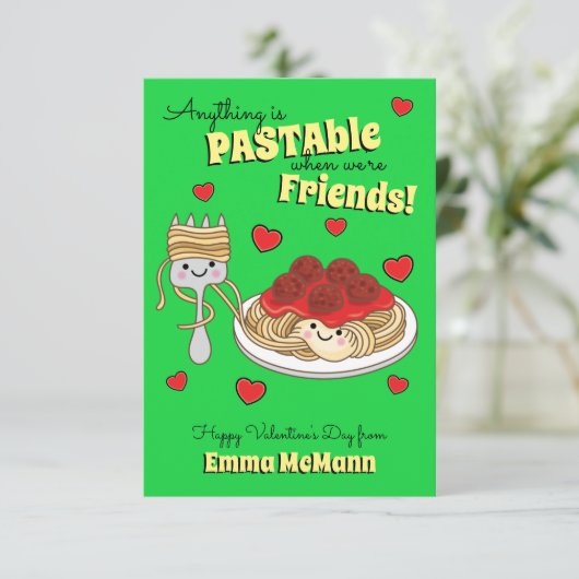 スパゲティ教室バレンタインフレンドシップカード サンキューカード (スタンド正面)