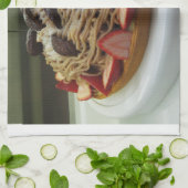 スパゲティ日本の&ストロベリーケーキ キッチンタオル (折り畳み)
