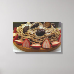 スパゲティ日本の&ストロベリーケーキ キャンバスプリント