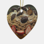 スパゲティ日本の&ストロベリーケーキ セラミックオーナメント (左)