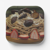 スパゲティ日本の&ストロベリーケーキ ペーパープレート (正面)