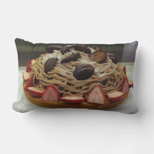 スパゲティ日本の&ストロベリーケーキ ランバークッション (正面)