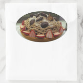 スパゲティ日本の&ストロベリーケーキ 楕円形シール (バッグ)