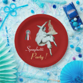 スパゲティ・パーティー・イタリアンキッチン、レストラン・レッド・ミー ペーパープレート (パーティー)