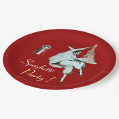 スパゲティ・パーティー・イタリアンキッチン、レストラン・レッド・ミー ペーパープレート (アングル)