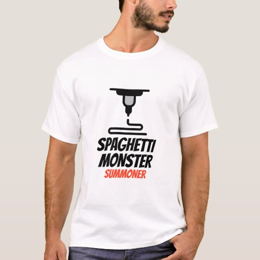スパゲティ・モンスターシーミザー3Dプリおもしろいンタ Tシャツ (正面)