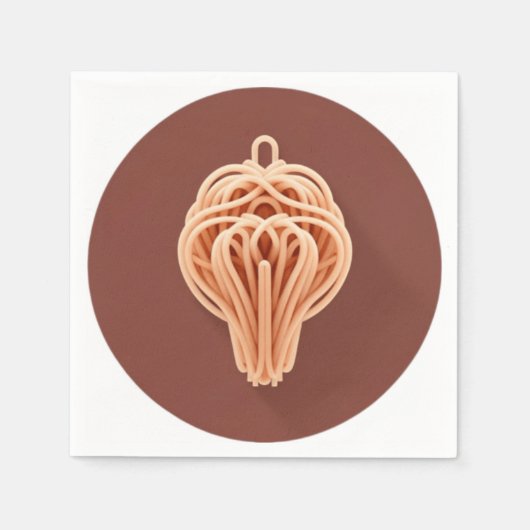 スパゲユニークティ麺の柄 スタンダードカクテルナプキン (正面)