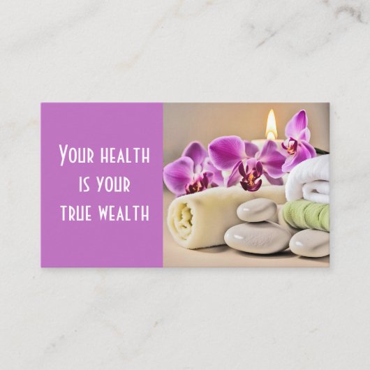 スパサロンとタオルと蘭 名刺 (正面)