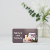 スパサロンとタオルと蘭 名刺 (スタンド正面)