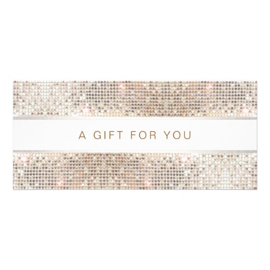 スパサロンストライプの銀フェイクシークインラックカード ラックカード (正面)