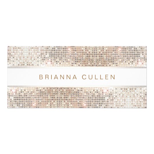 スパサロンストライプの銀フェイクシークインラックカード ラックカード (正面)