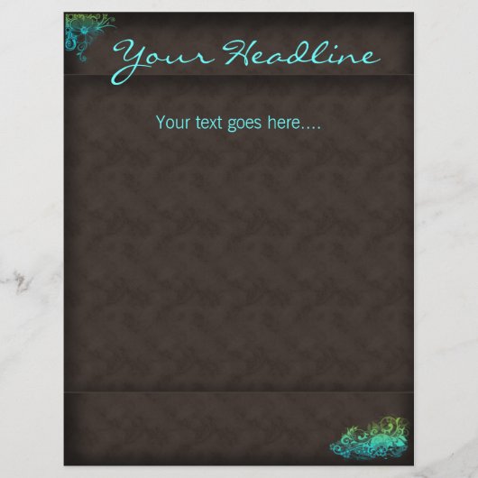 スパサロンフローラフライヤーターコイズブルーグリーン チラシ (正面)