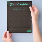 スパサロンフローラフライヤーターコイズブルーグリーン チラシ (手)