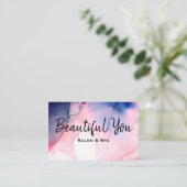 *~*スパサロンラッシュヘア爪、 ネイルマッサージ水彩 名刺 (スタンド正面)