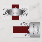 スパサロンレッドがフローラ名エレガント刺を渦巻き 名刺 (正面/裏面)
