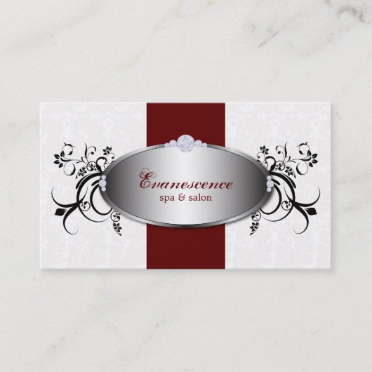 スパサロンレッドがフローラ名エレガント刺を渦巻き 名刺 (正面)