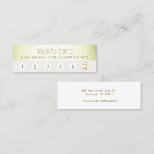 スパサロン6パンチカスタマーロイヤリティグリーンストライプ ロイヤリティカード (正面/裏面)