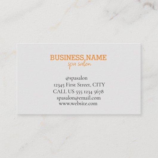 スパサロン、スパ 名刺 (裏面)