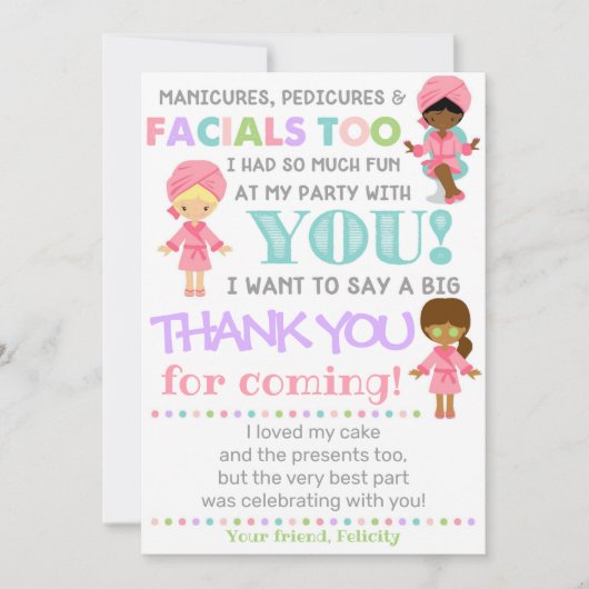 スパサンキューカード | スパ誕生日サンキュー 招待状 (正面)